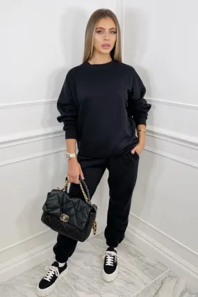 Glamify black sweater essential loungewear set