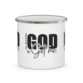 God Got Me Enamel Camping Mug