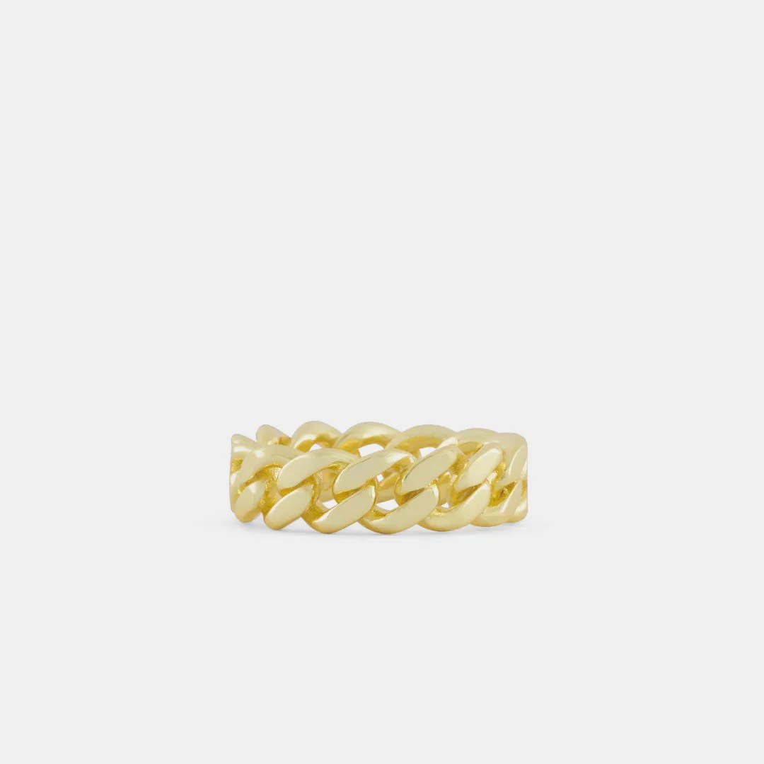 Gold Cuban Link Ring