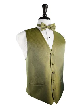 Gold Herringbone Tuxedo Vest and Tie Set