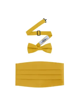 Gold Satin Cummerbund and bowtie set by S.H.Churchill