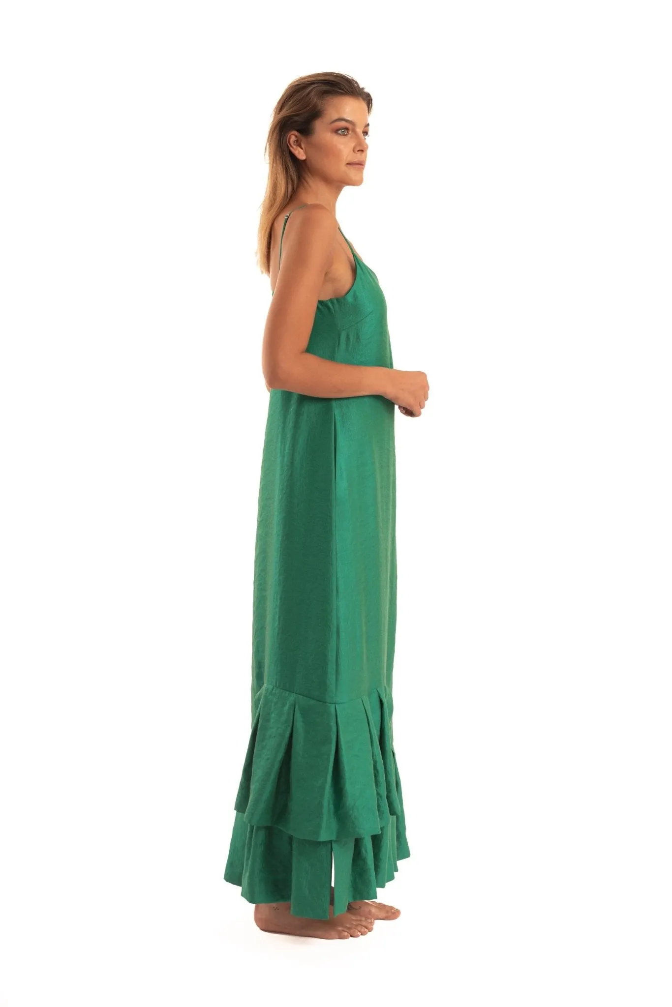 Green Slip Dress - NOPIN