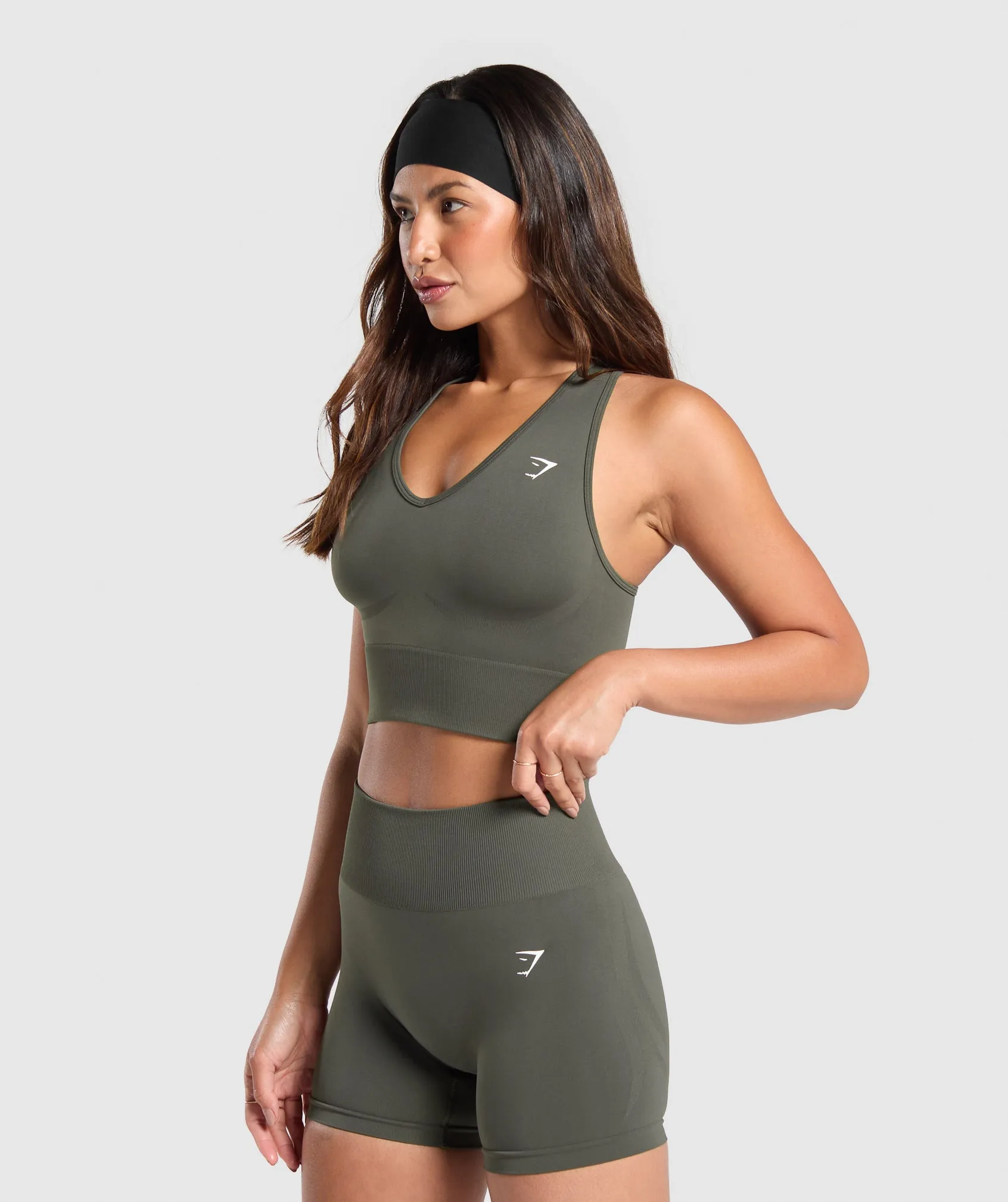 Gymshark Everyday Seamless Crop Tank - Strength Green