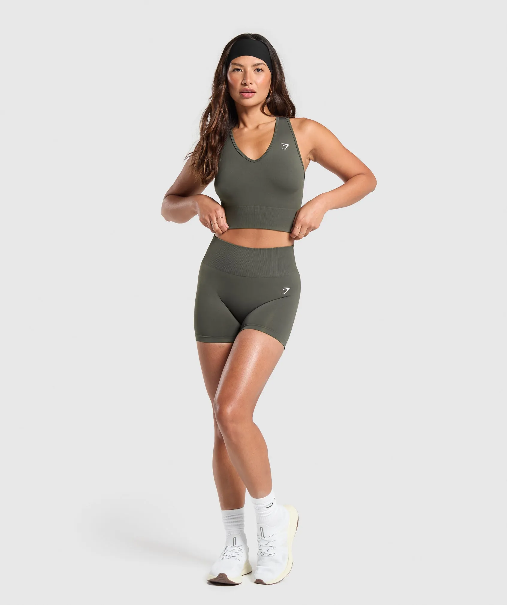 Gymshark Everyday Seamless Crop Tank - Strength Green