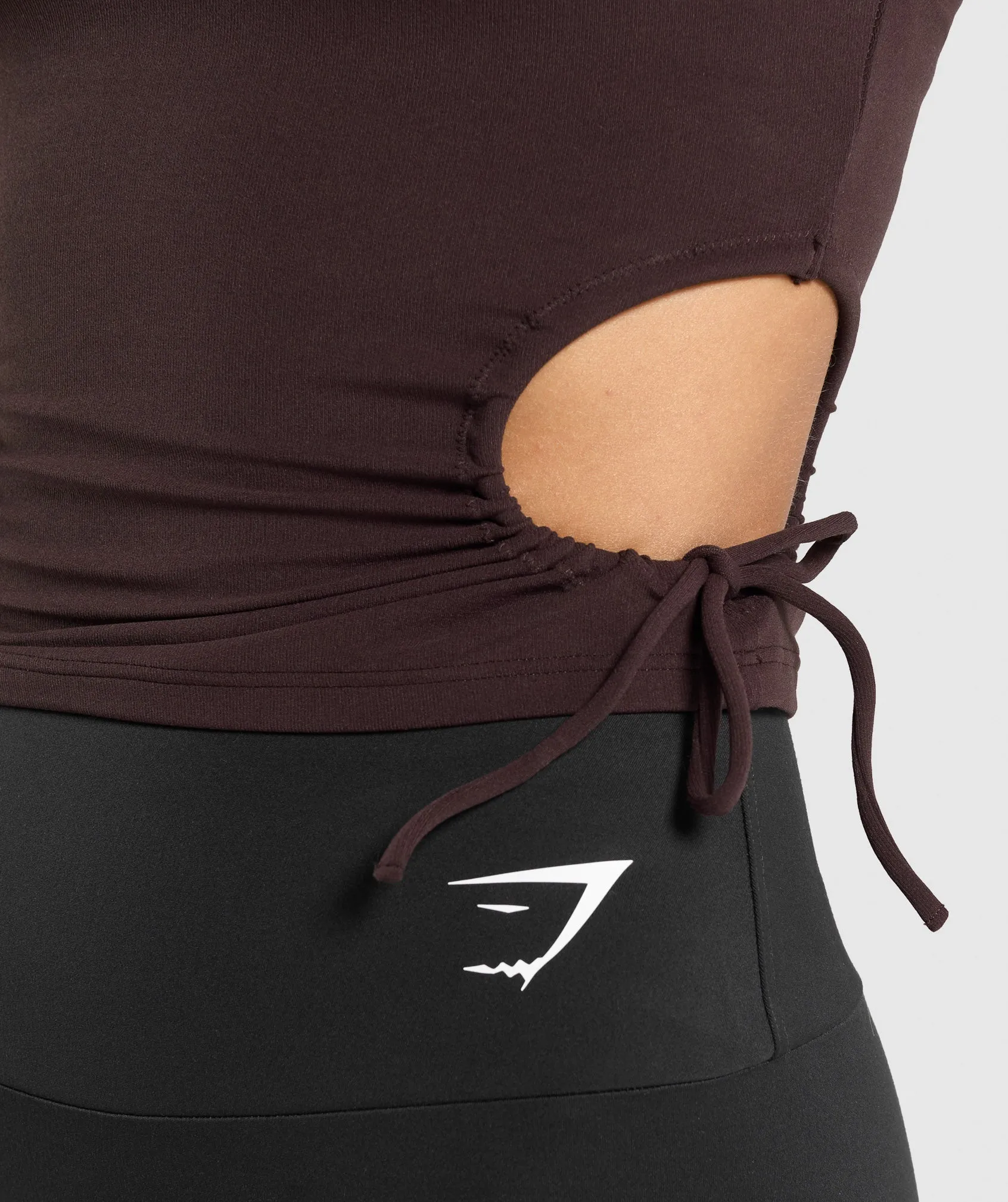 Gymshark Ruched Side Tank With Shelf - Heritage Brown