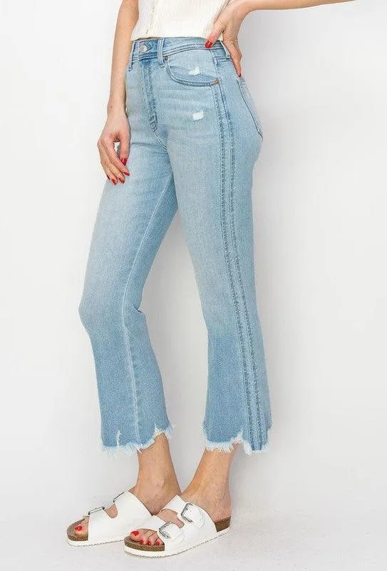 HIGH RISE CROP FLARE JEANS