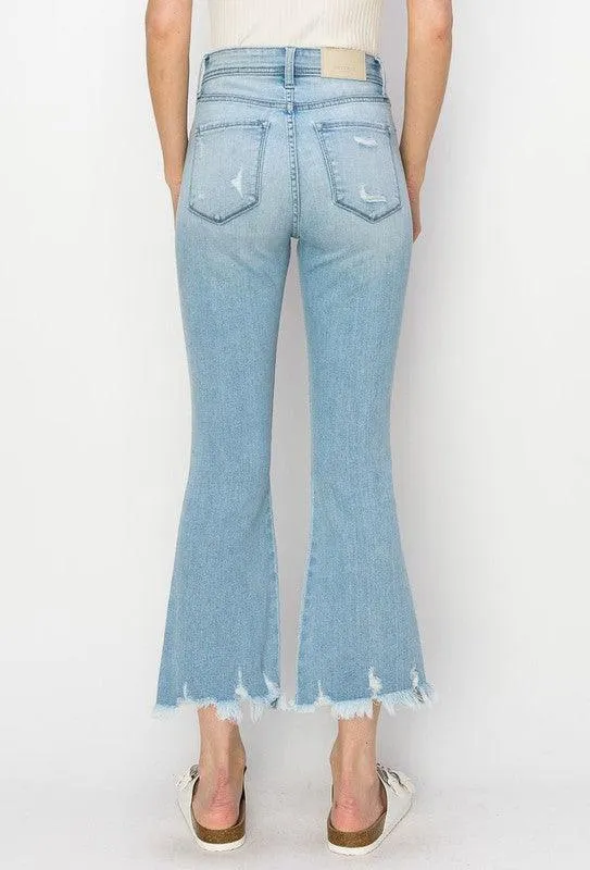 HIGH RISE CROP FLARE JEANS