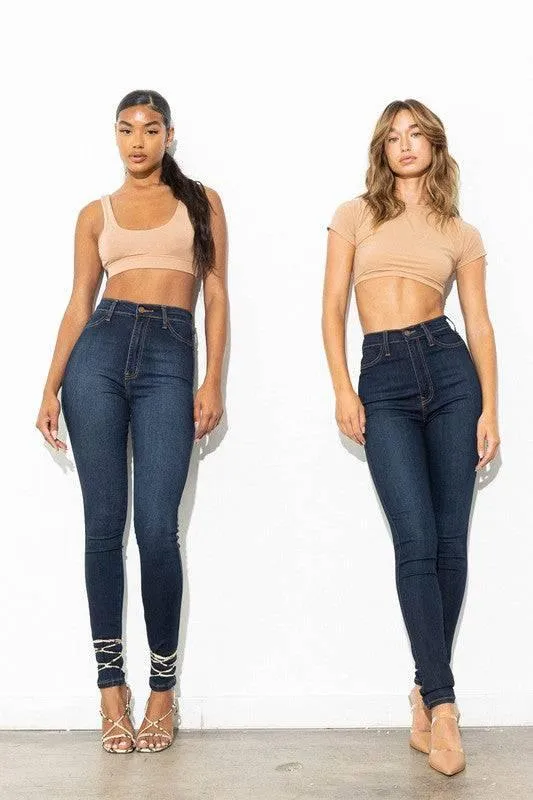 High waisted classic skinny jeans