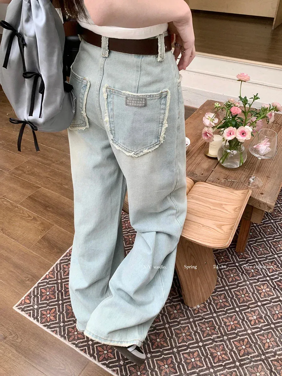 High Women 2024 New Streetwear Y2k Casual Loose Denim Jeans