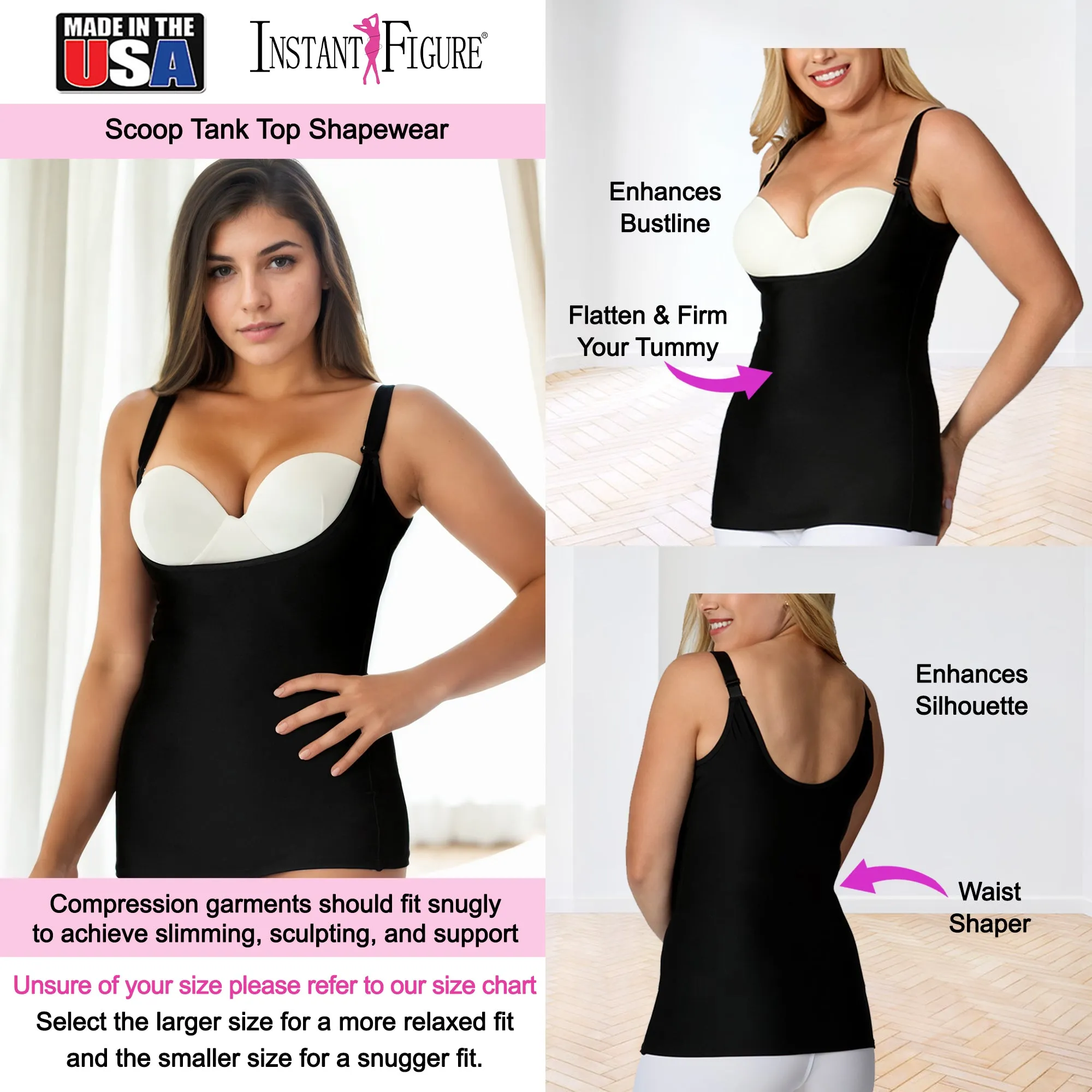 InstantFigure Underbust Tank Top with Bra Straps WTBS004