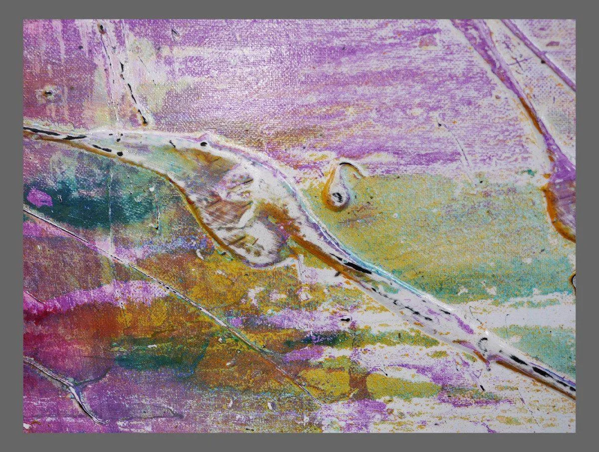 Jewel Grunge 100cm x 100cm Abstract Painting Purple (SOLD)