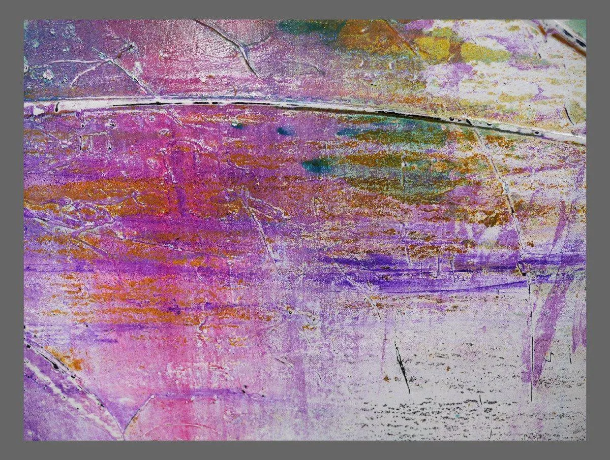 Jewel Grunge 100cm x 100cm Abstract Painting Purple (SOLD)