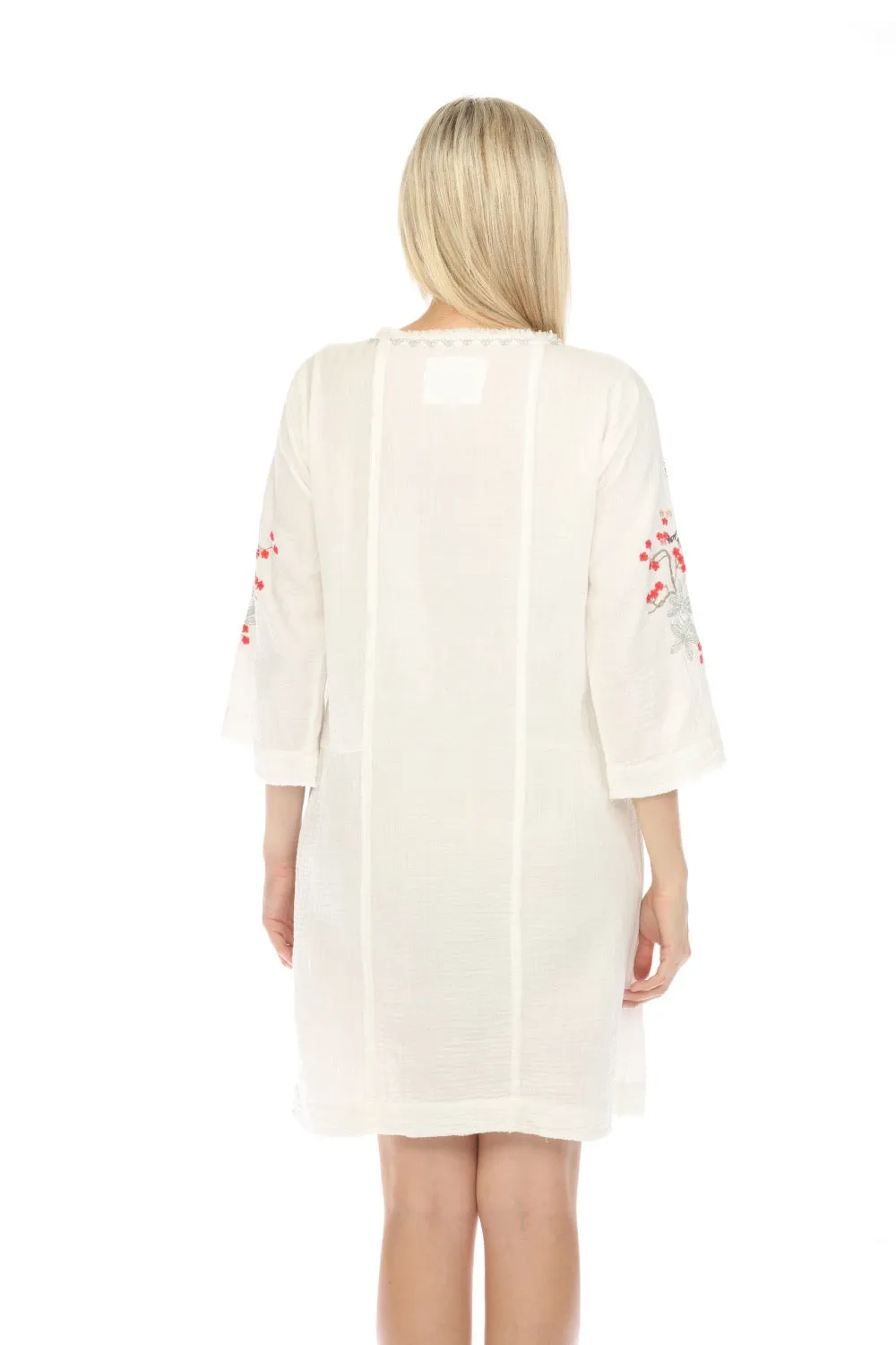 Johnny Was Biya Luciana Embroidered Shift Dress Boho Chic B39024