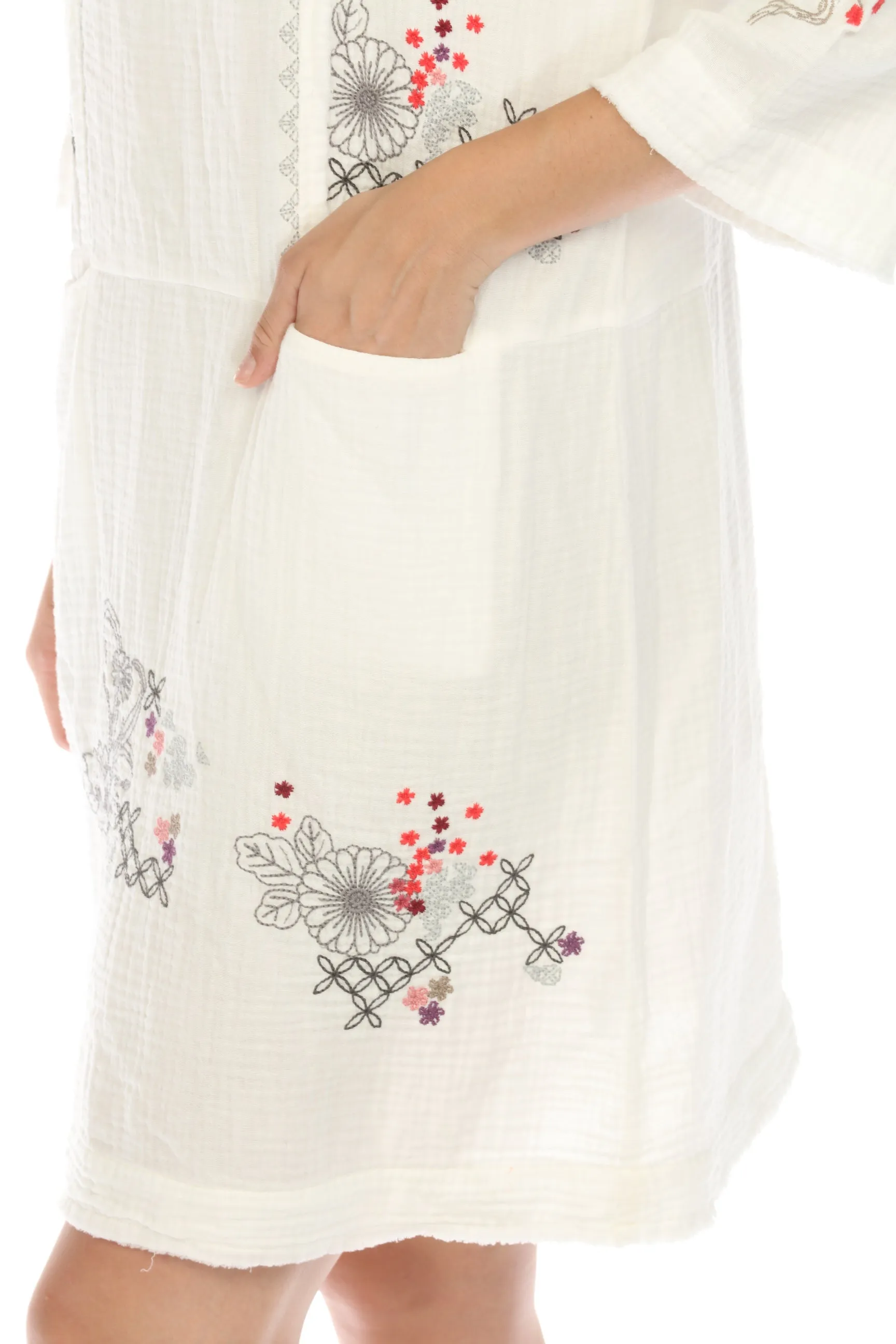 Johnny Was Biya Luciana Embroidered Shift Dress Boho Chic B39024