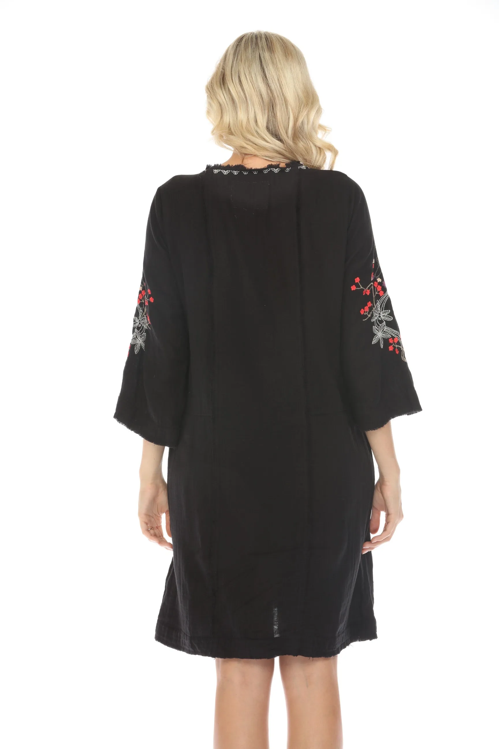 Johnny Was Biya Luciana Embroidered Shift Dress Boho Chic B39024