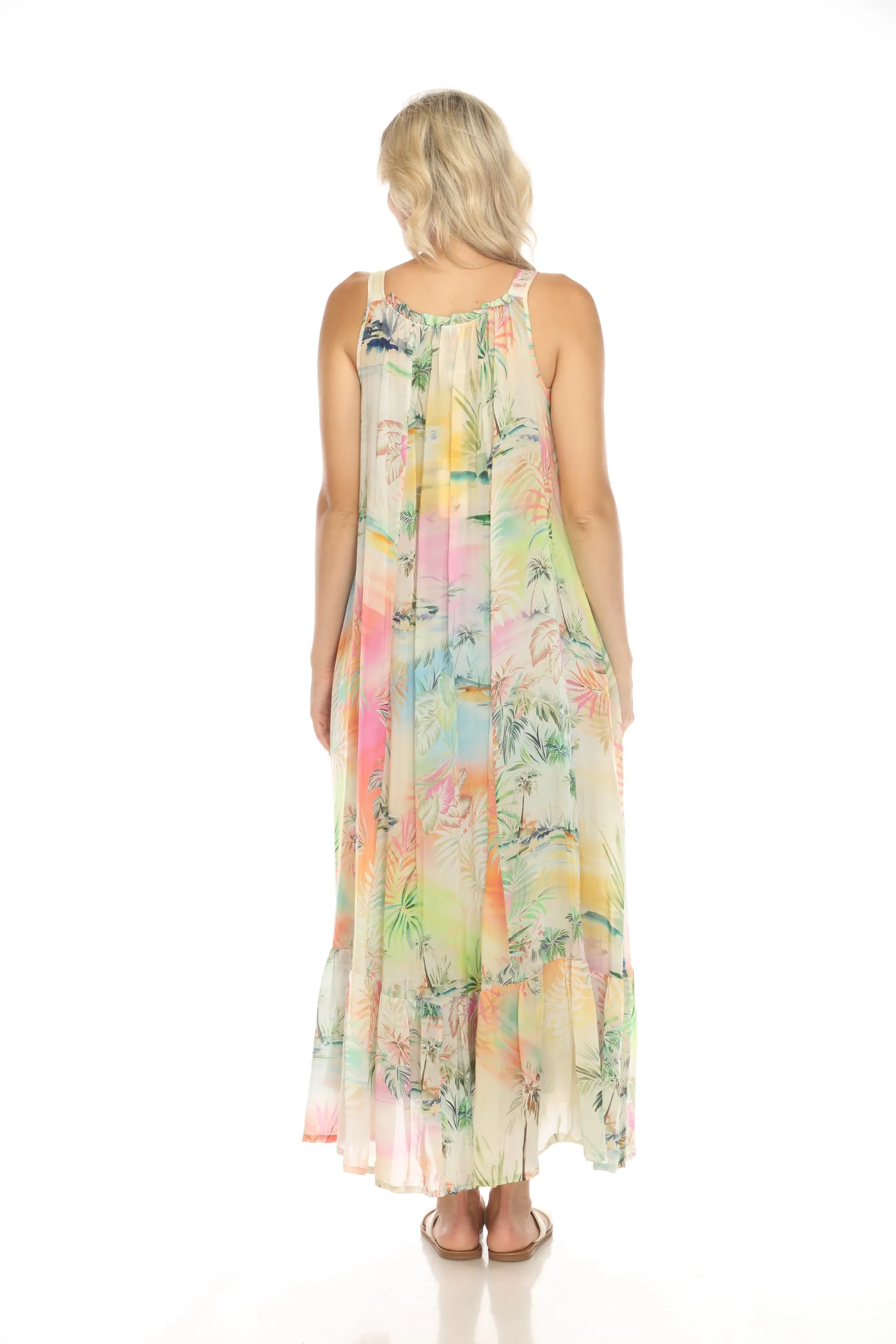 Johnny Was Bobbie Tropical Print Maxi Dress C33424A5 Boho Chic