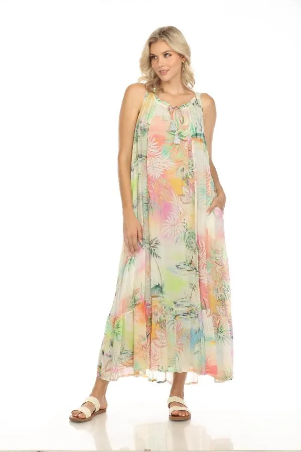 Johnny Was Bobbie Tropical Print Maxi Dress C33424A5 Boho Chic