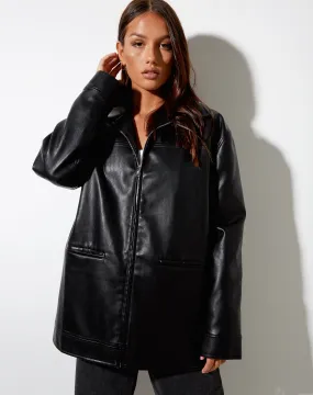 Katana Jacket in Pu Black