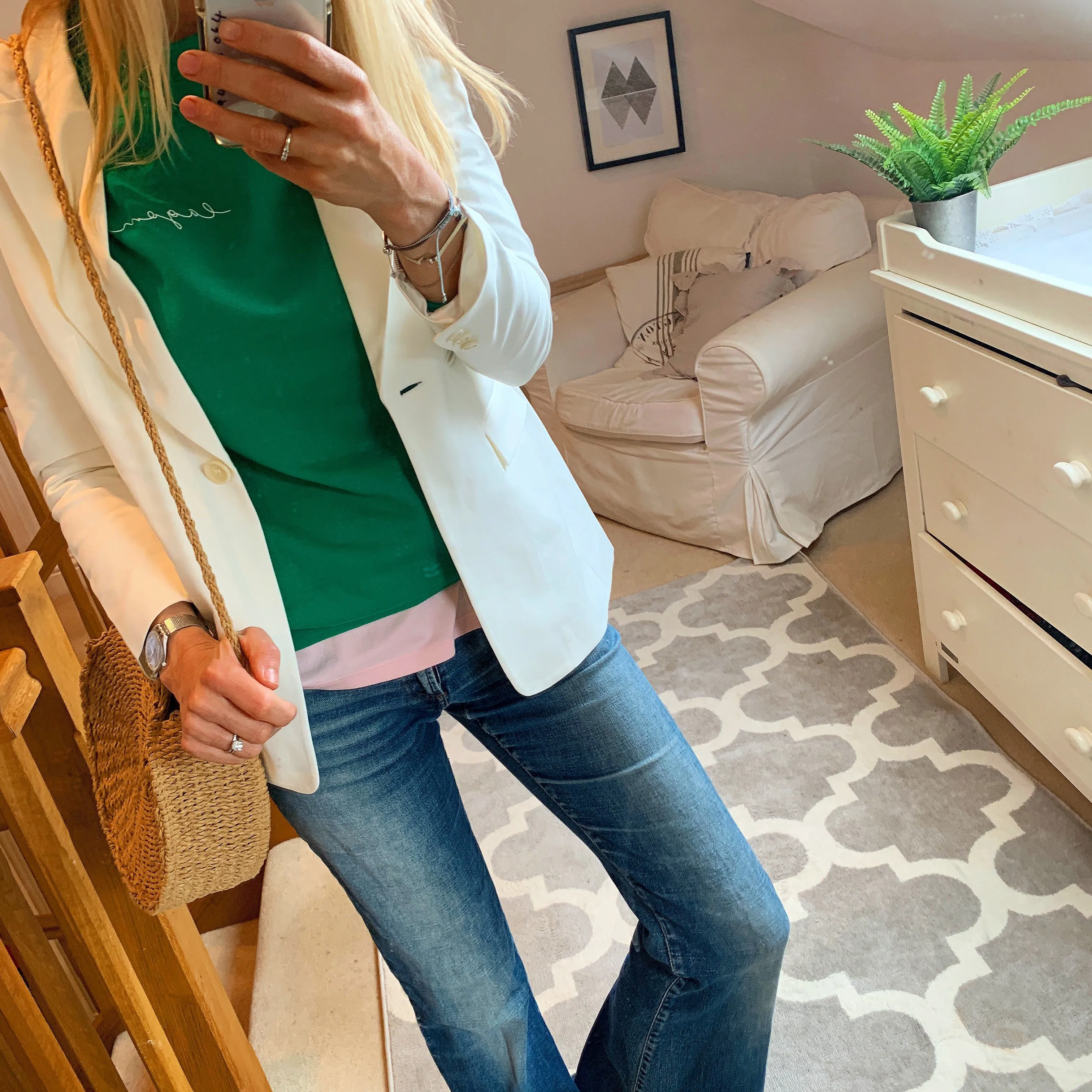 LAGOM on bright green sweatshirt