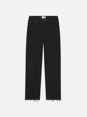 Le Jane Crop Raw Fray - Black