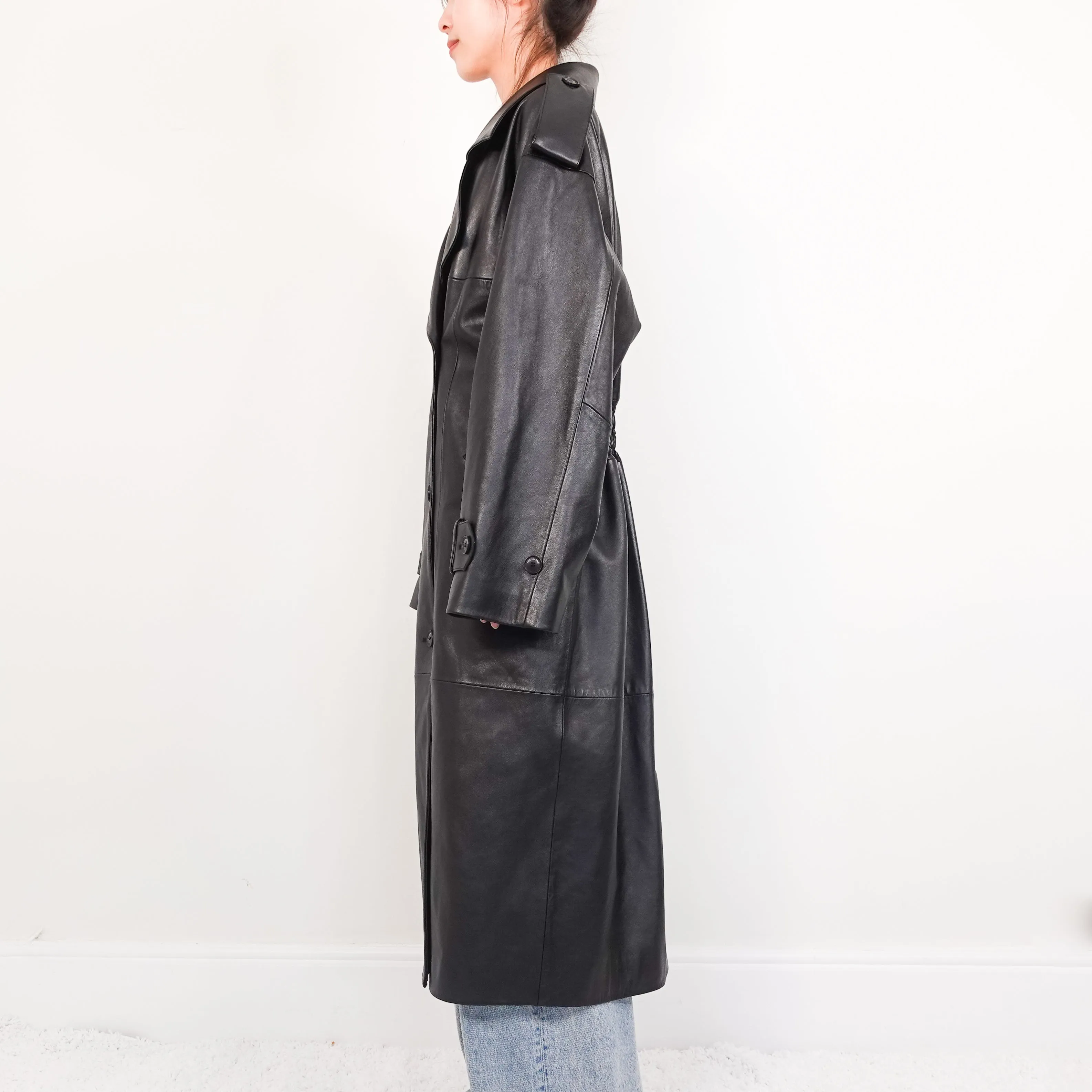 Leather shamali trench coat RRP £1.6k