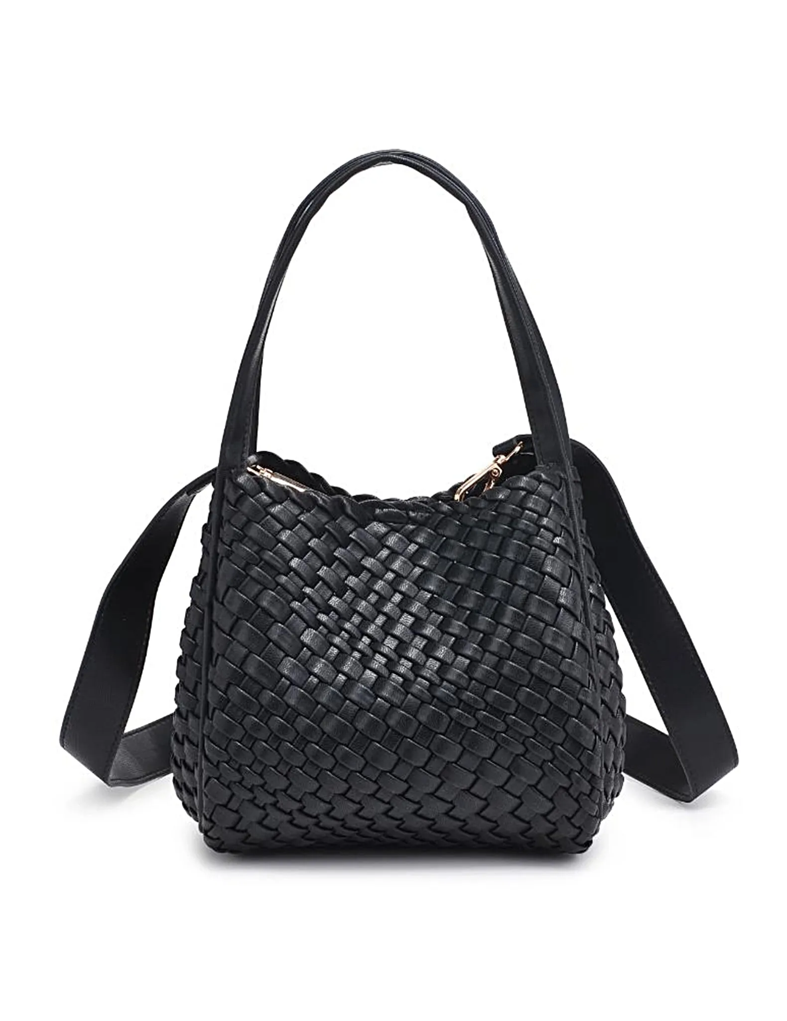 Lenox Black Woven Handle Bag