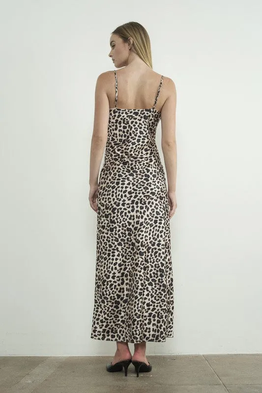 Leopard Print Maxi Slip Dress