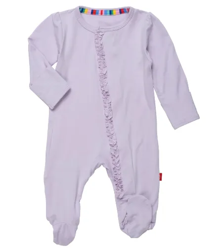 Magnetic Me | Wisteria Organic Cotton Footie with Ruffle