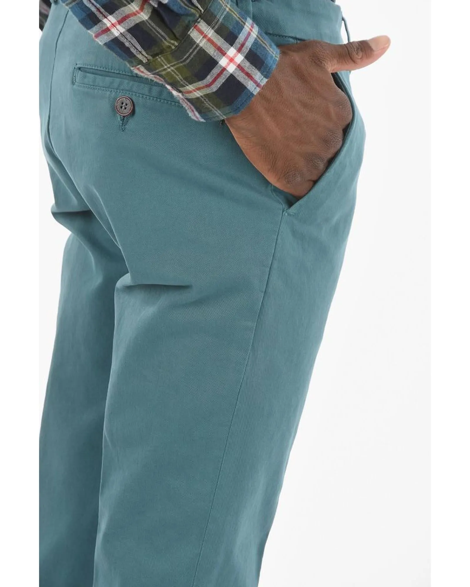 Maison Clochard Mens Slim Fit Chino Pants Green