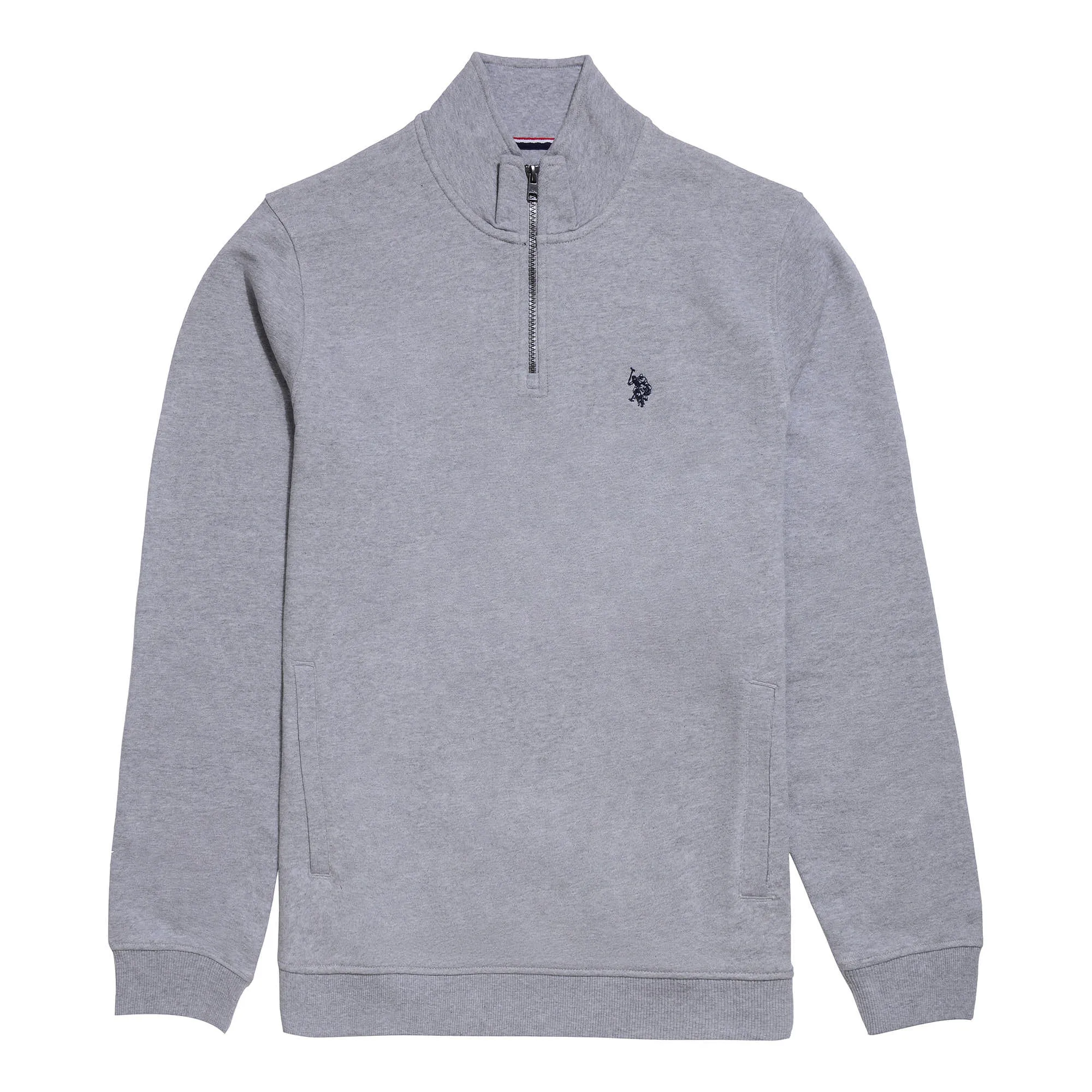 Mens Funnel Neck Quarter Zip Sweatshirt in Vintage Grey Heather