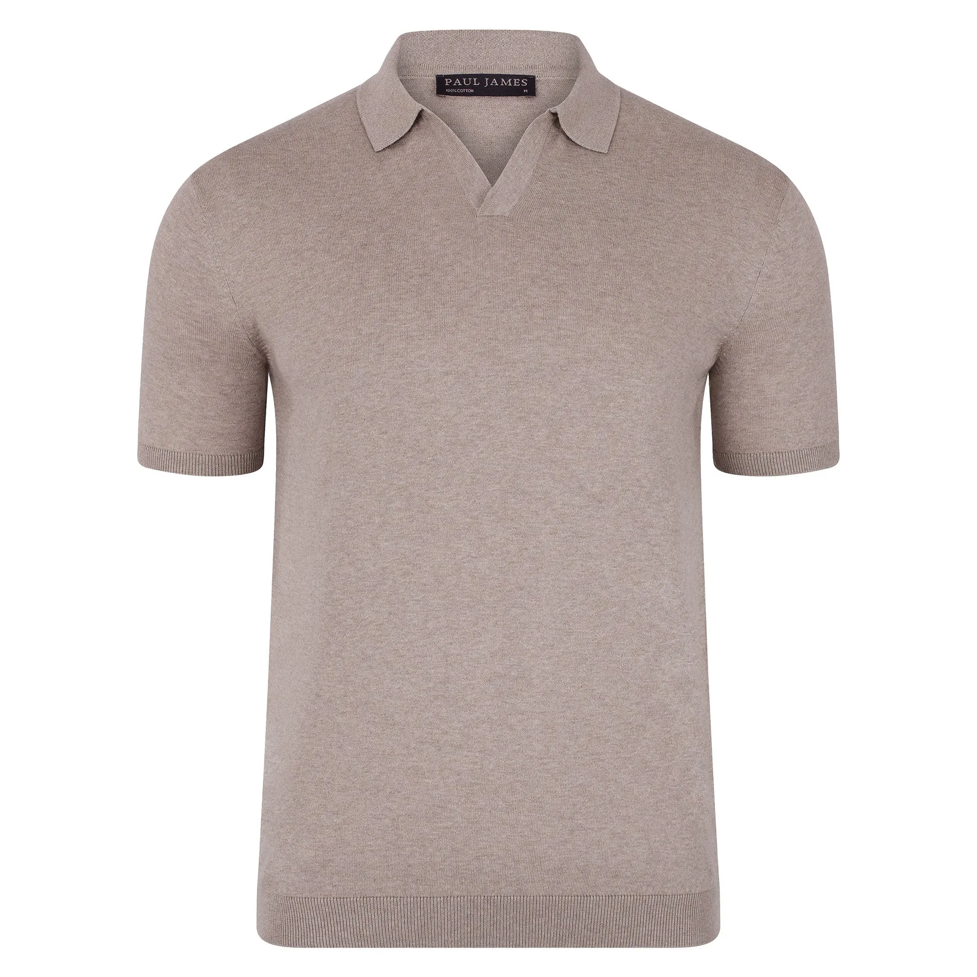 Mens Ultra Fine Cotton Buttonless Polo Shirt