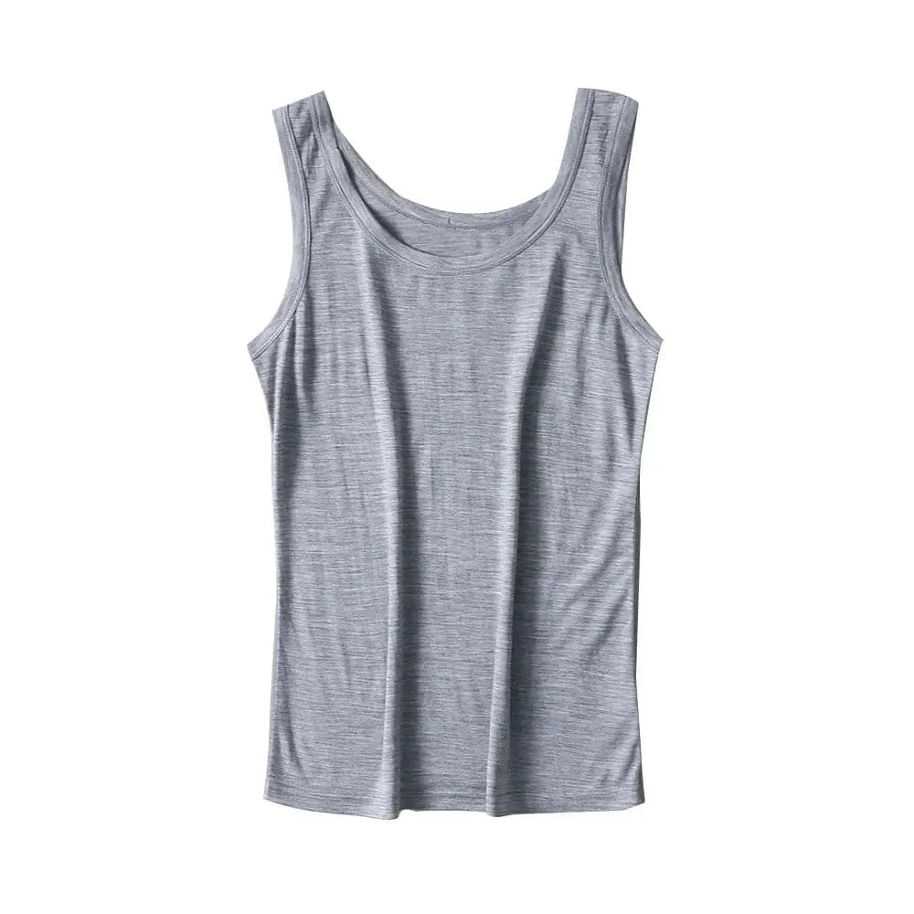 Micro Merino Wool Tank Top - Medium Stretch, Casual Style