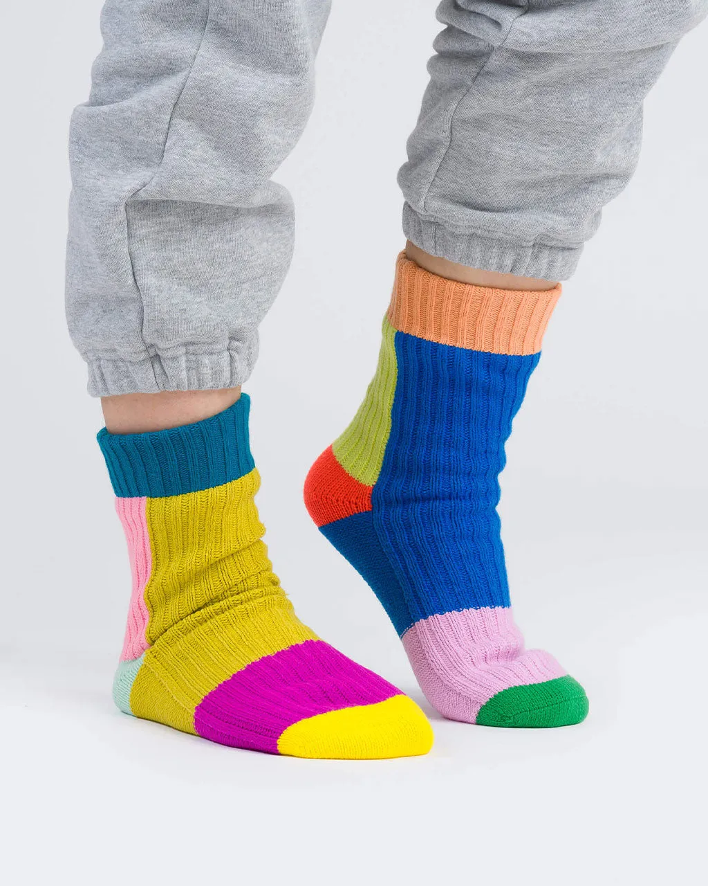 Mismatch House Socks - Rainbow