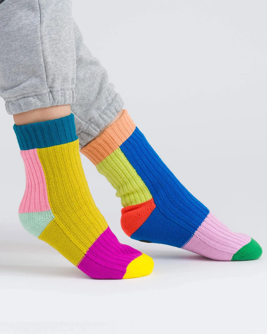 Mismatch House Socks - Rainbow