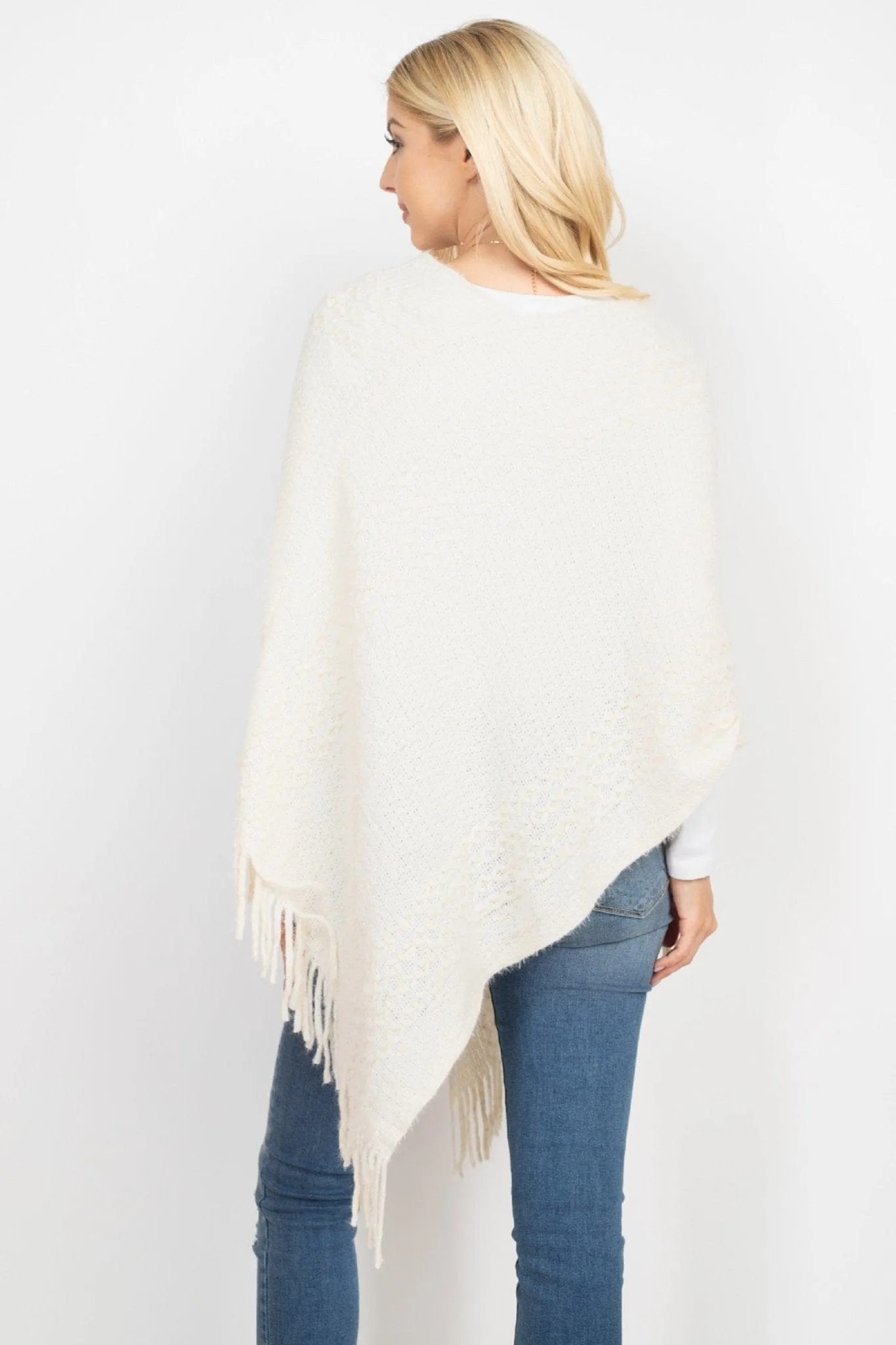 MS0197 June Knit Fringe Poncho