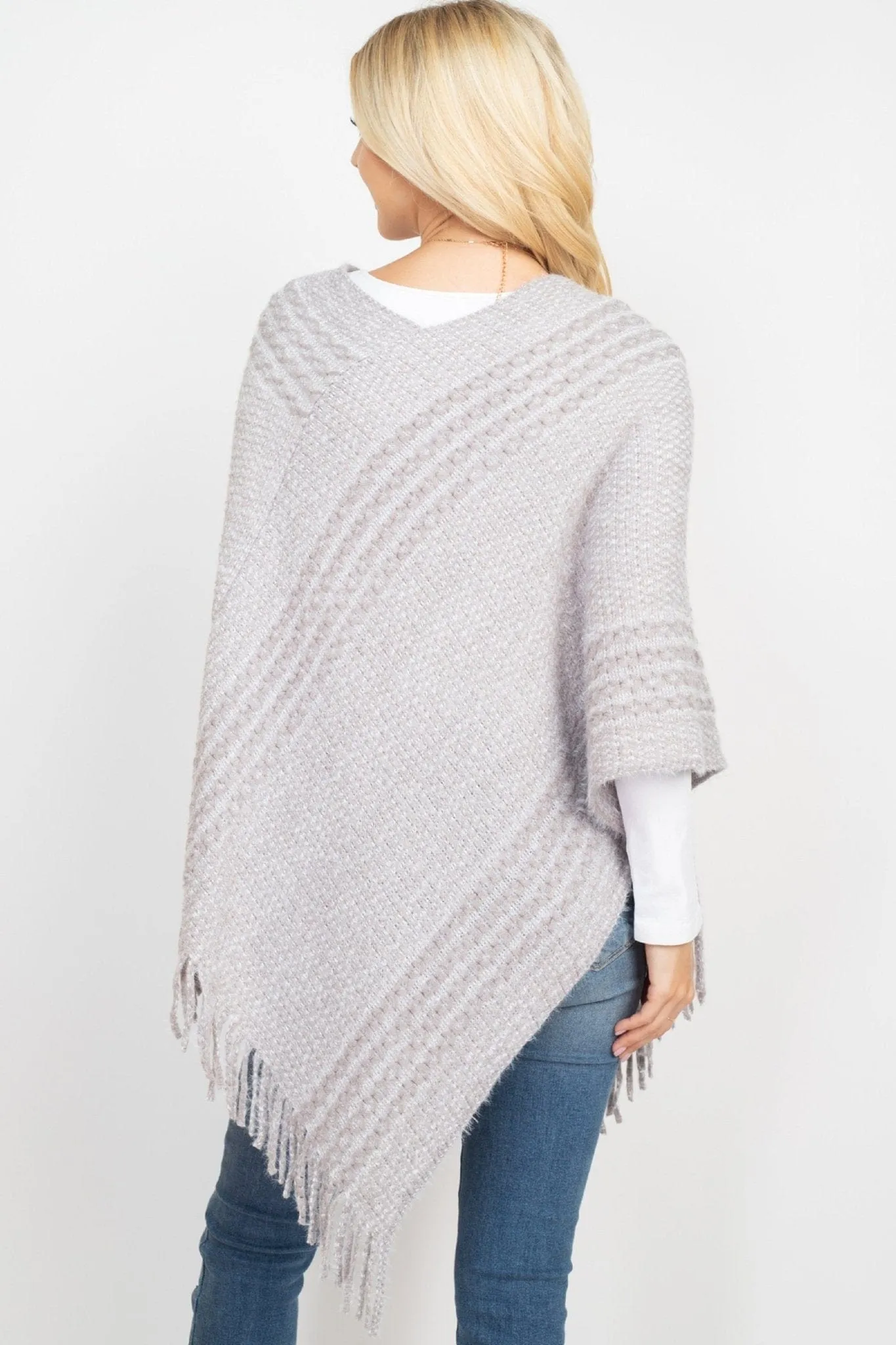 MS0197 June Knit Fringe Poncho