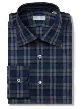 Navy and Charcoal Plaid Shirt - Fenwick Fit (Slim)