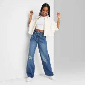 New - Women's High-Rise Wide Leg Baggy Jeans - Wild Fable