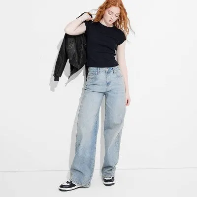 New - Women's High-Rise Wide Leg Baggy Jeans - Wild Fable