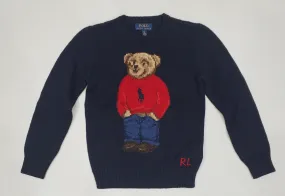 Nwt Kids Polo Ralph Lauren Navy Teddy Bear Sweater (8-20)