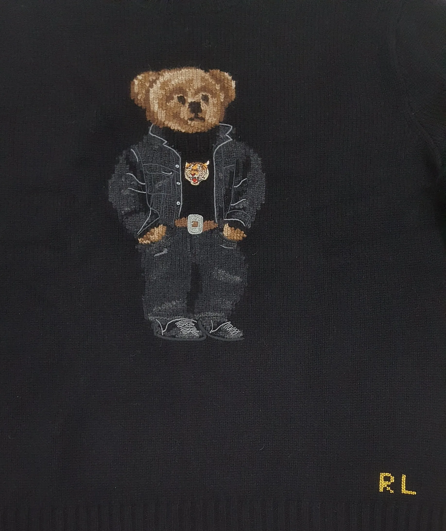 Nwt Polo Ralph Lauren Black Lunar Teddy Bear Sweater