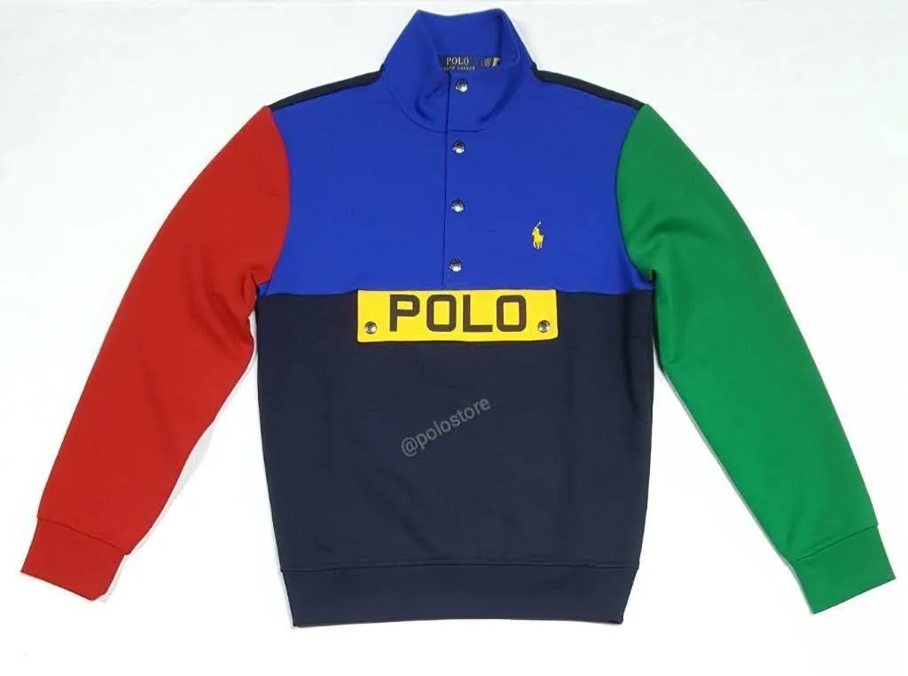 Nwt Polo Ralph Lauren Color Block Spellout Pullover