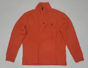 Nwt Polo Ralph Lauren Orange w/Blue Horse Half-Zip Sweater