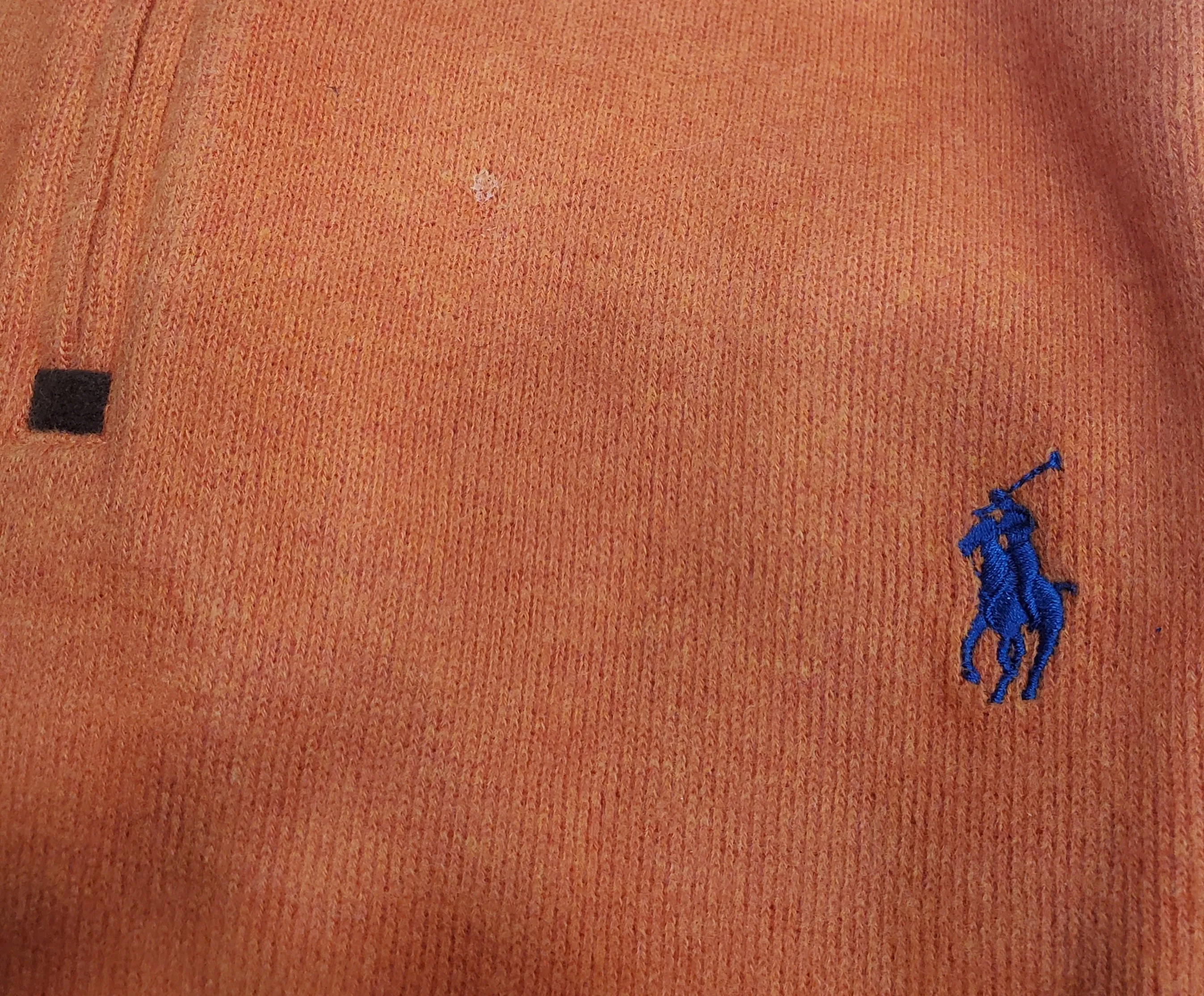 Nwt Polo Ralph Lauren Orange w/Blue Horse Half-Zip Sweater