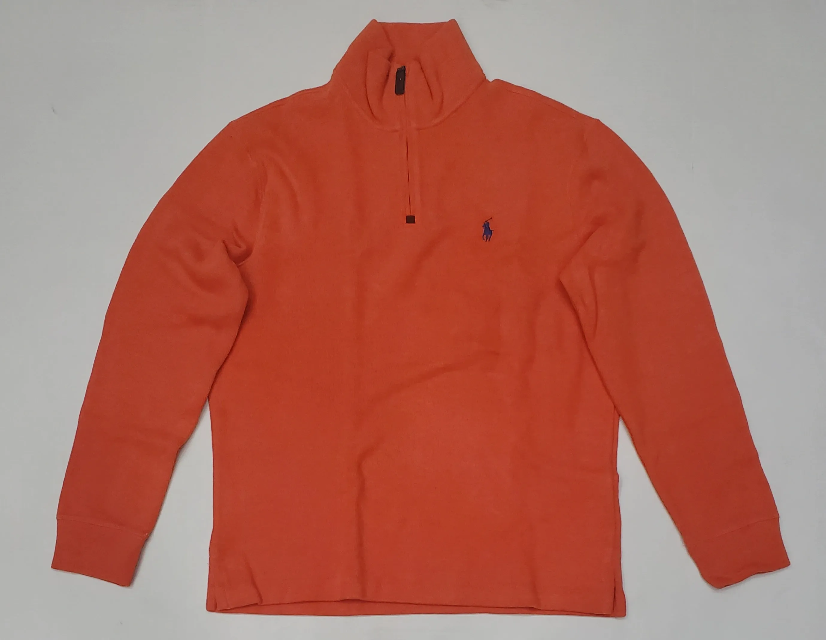 Nwt Polo Ralph Lauren Orange w/Blue Horse Half-Zip Sweater