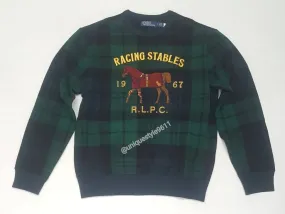 Nwt  Polo Ralph Lauren Plaid Green Stables Sweatshirt