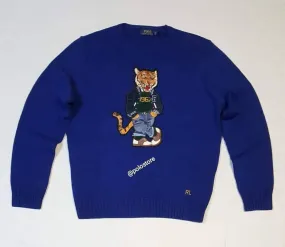 Nwt Polo Ralph Lauren Royal Blue Tiger Patch Sweater