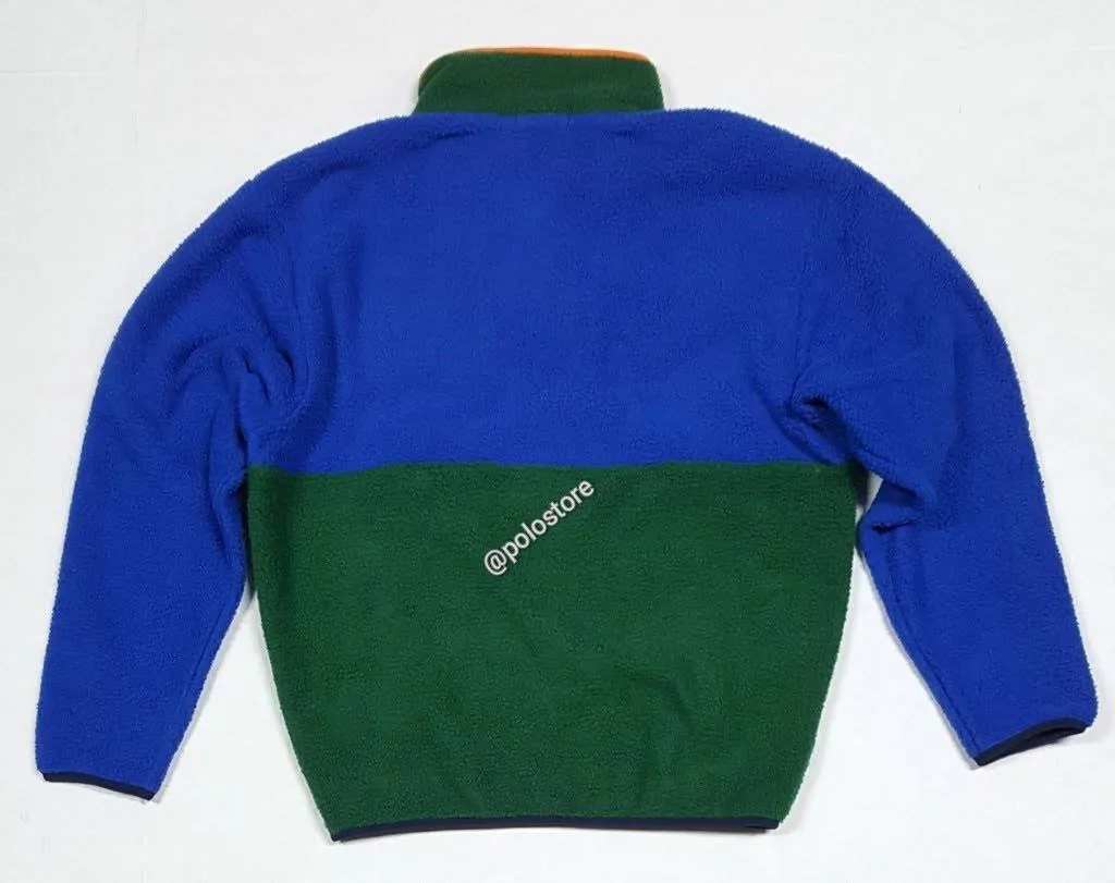 Nwt Polo Ralph Lauren Royal/Green Respect The Wilderness Patch Fleece Sweatshirt