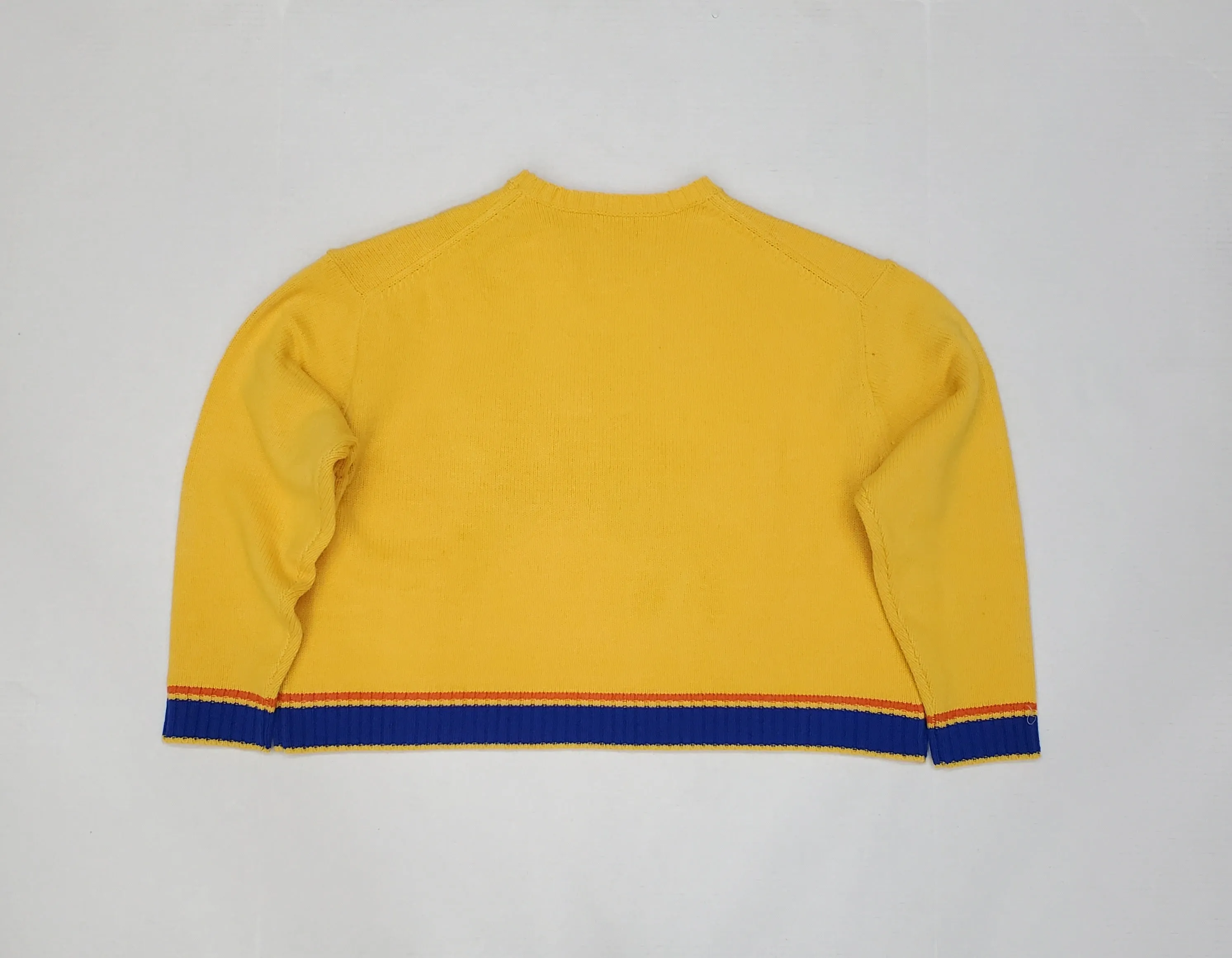 Nwt Polo Ralph Lauren Women's Yellow Polo Player Cropped Sweater