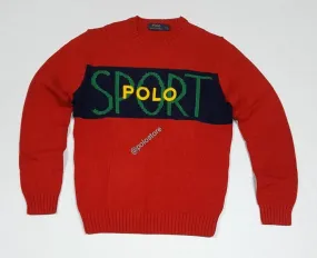 Nwt Polo Sport Red Spellout Sweater